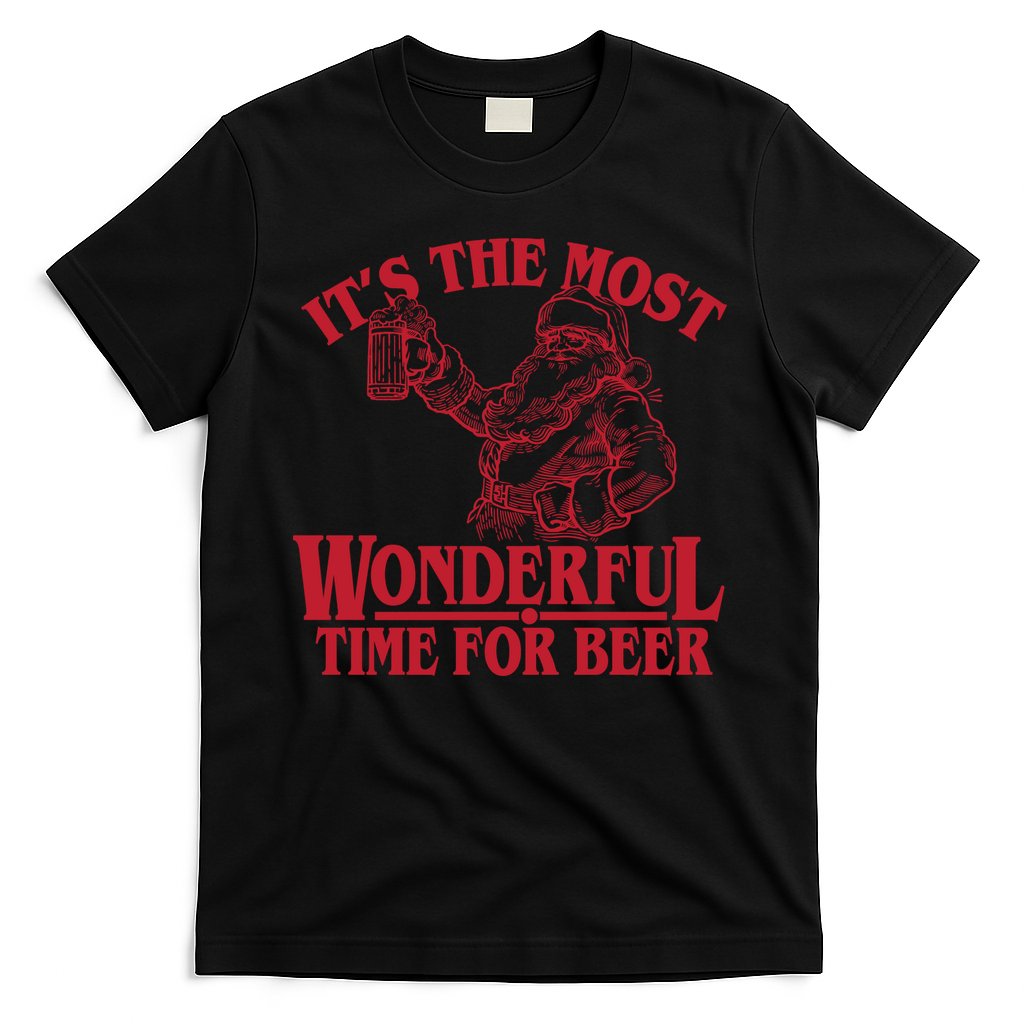 Santa Claus It's The Most Wonderful Time For A Beer Christmas T-Shirt Hoodie, Sweatshirt | CoreVibeTees.com