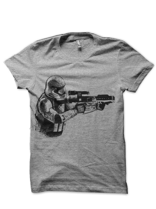 Heavy Gunner Stormtrooper Grey Melange Half Sleeve T-Shirt Hoodie, Sweatshirt | CoreVibeTees.com