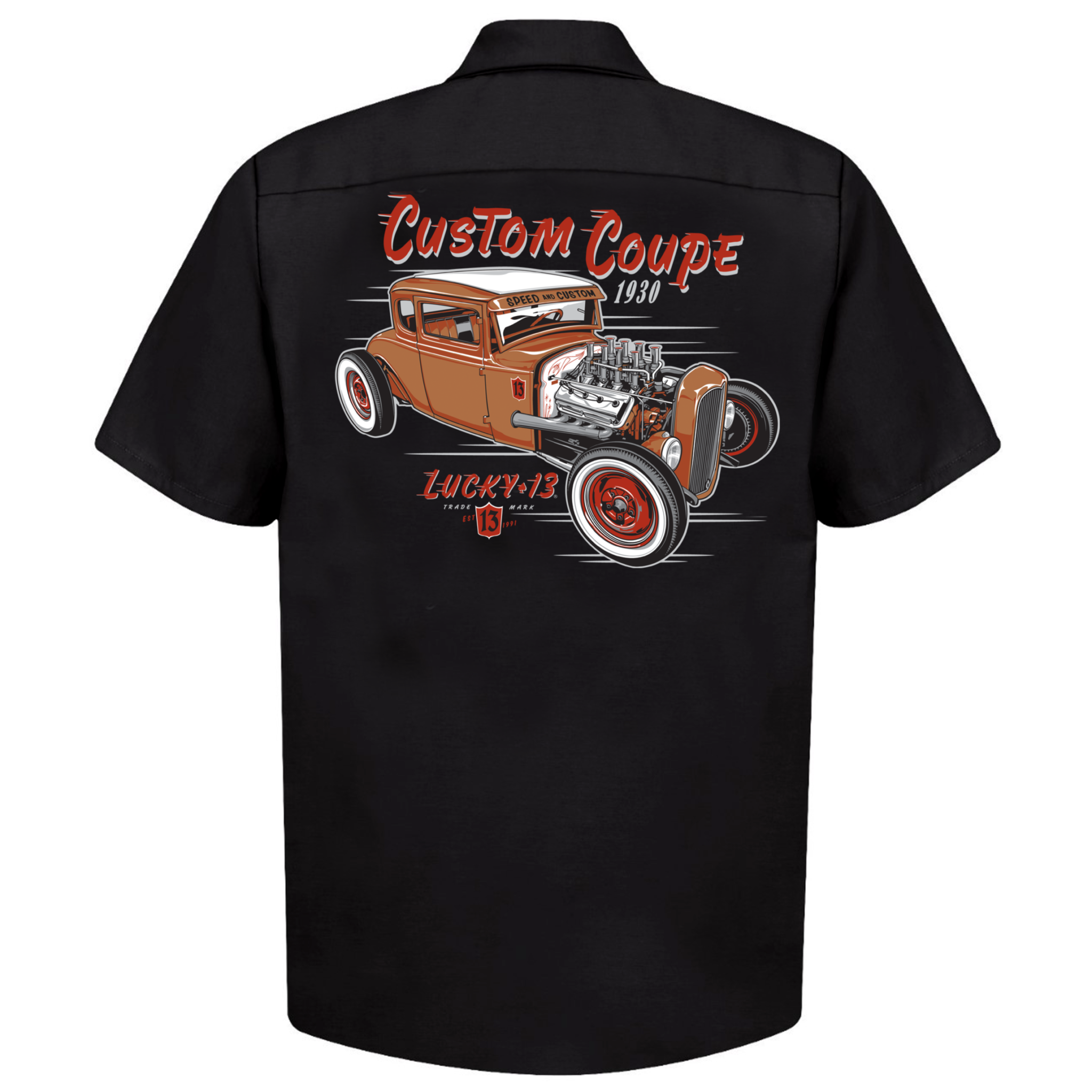 Lucky 13 CUSTOM COUPE Work Shirt Hoodie, Sweatshirt | CoreVibeTees.com (Image 1)