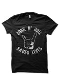 Rock N Roll Saves Lives Black T-Shirt Hoodie, Sweatshirt | CoreVibeTees.com