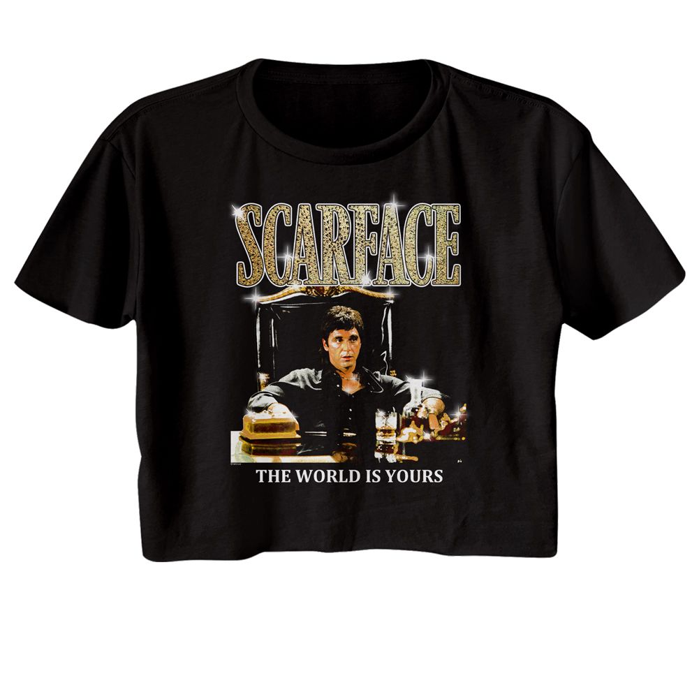 Scarface - Gold Logo Womens Crop Tee Hoodie, Sweatshirt | CoreVibeTees.com