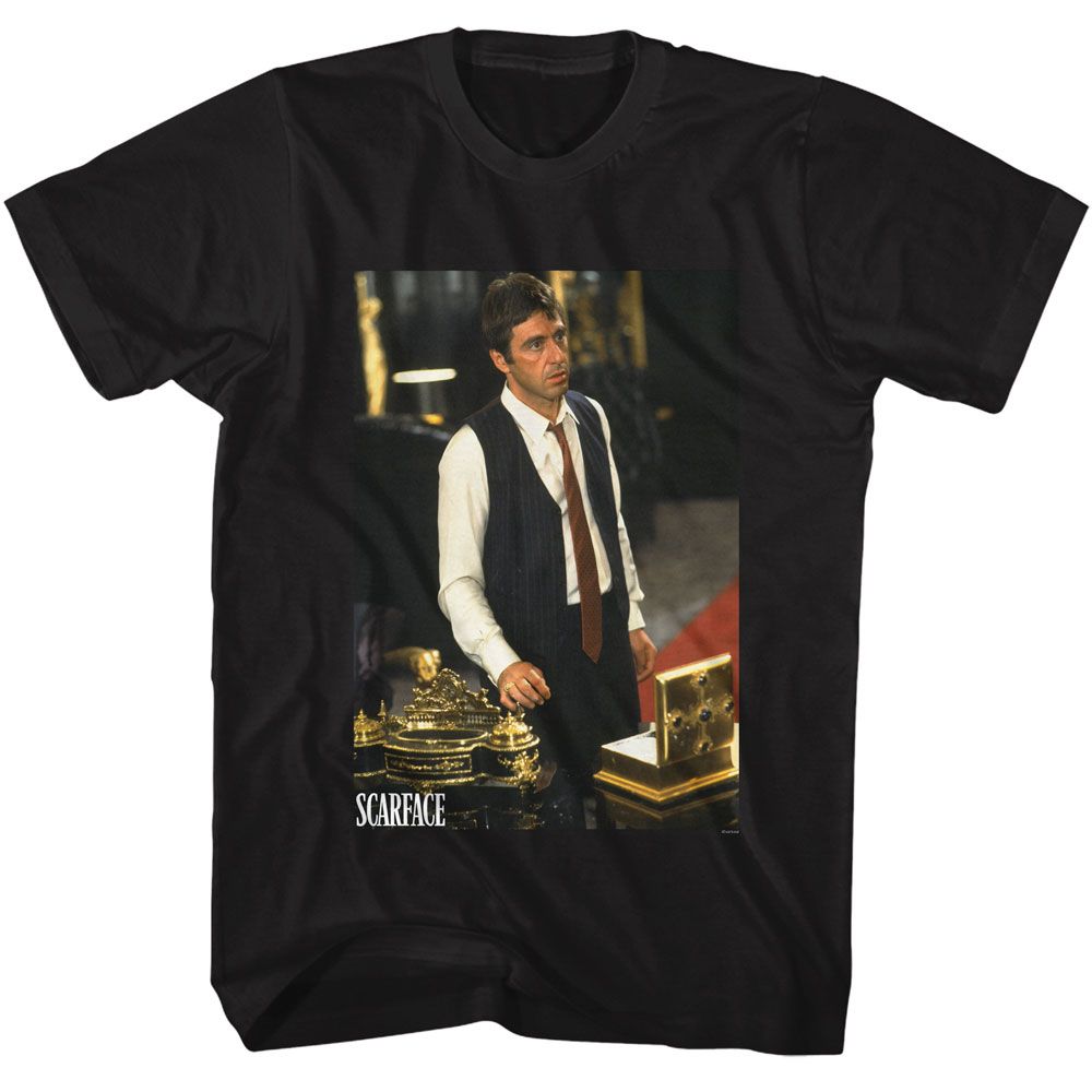 Scarface - Tony At His Desk Boyfriend Tee Hoodie, Sweatshirt | CoreVibeTees.com
