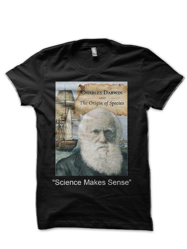 Charles Darwin Black Half Sleeve T-Shirt Hoodie, Sweatshirt | CoreVibeTees.com