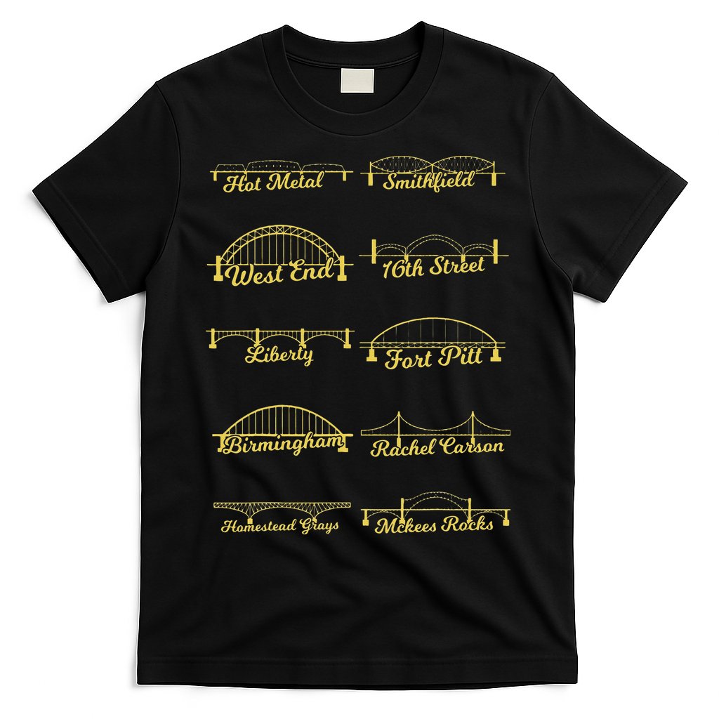 Steel City of Pittsburgh Bridges 412 Black and Yellow PGH T-Shirt Hoodie, Sweatshirt | CoreVibeTees.com