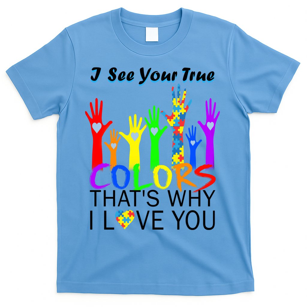 See Your True Colors Autism Puzzle Hands T-Shirt Hoodie, Sweatshirt | CoreVibeTees.com