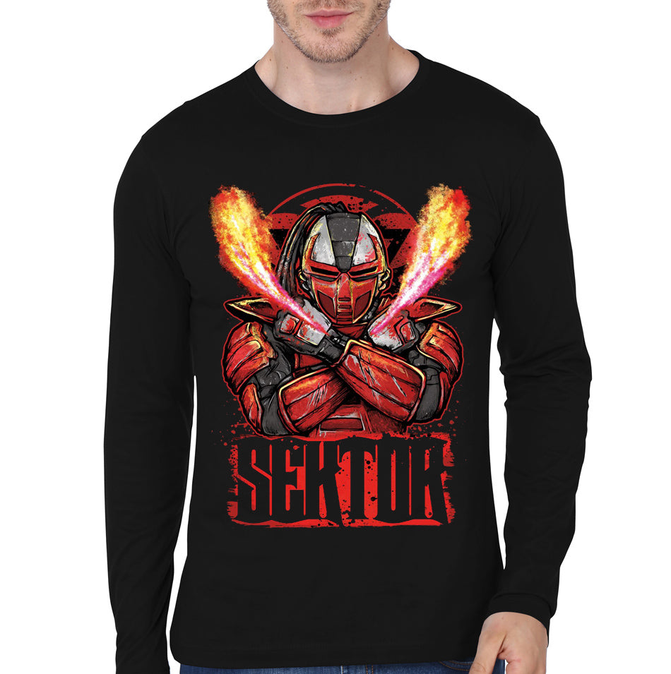 Sektor Black Full Sleeve Tee Hoodie, Sweatshirt | CoreVibeTees.com