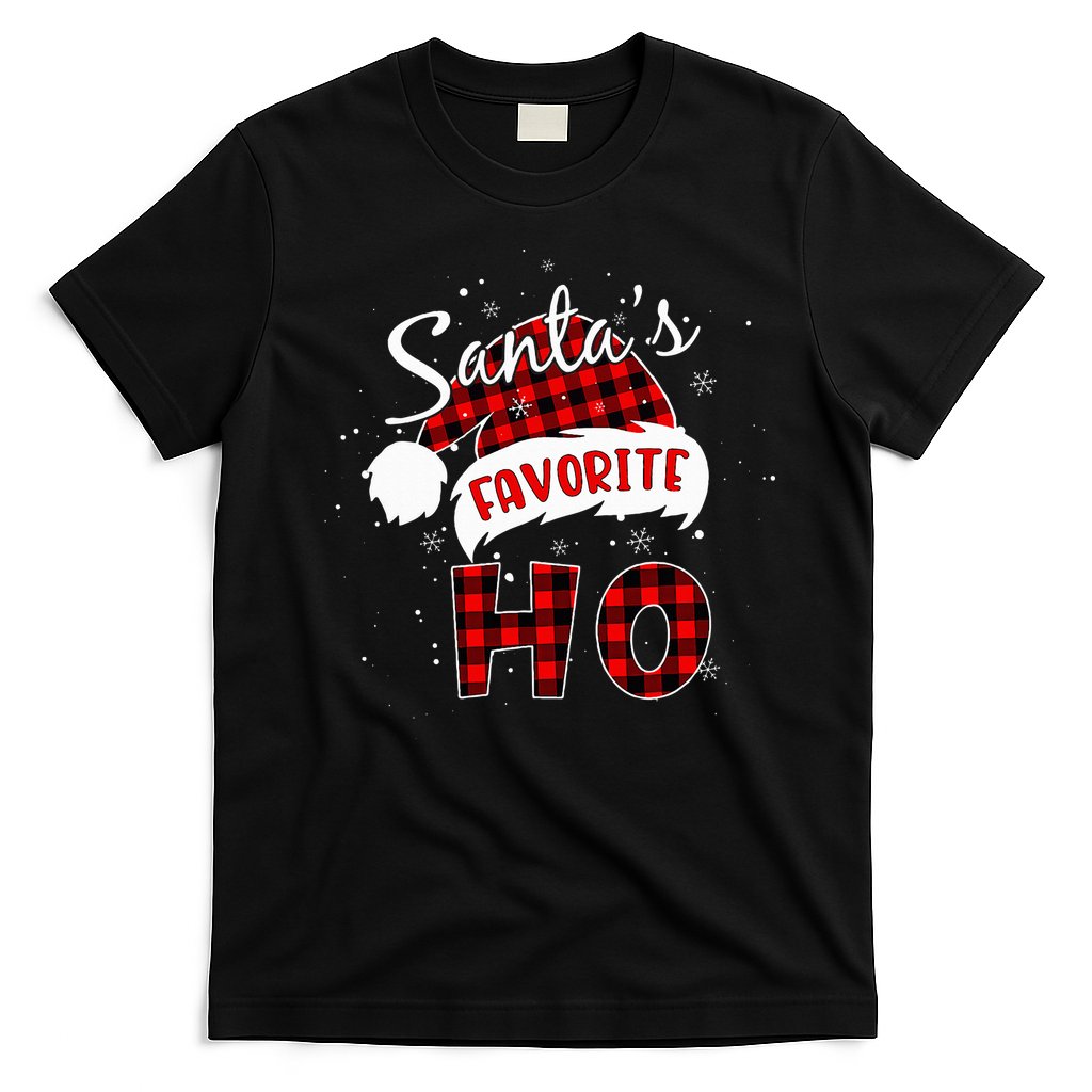 Santas Favorite Ho Christmas Red Plaid Buffalo Pajama T-Shirt Hoodie, Sweatshirt | CoreVibeTees.com