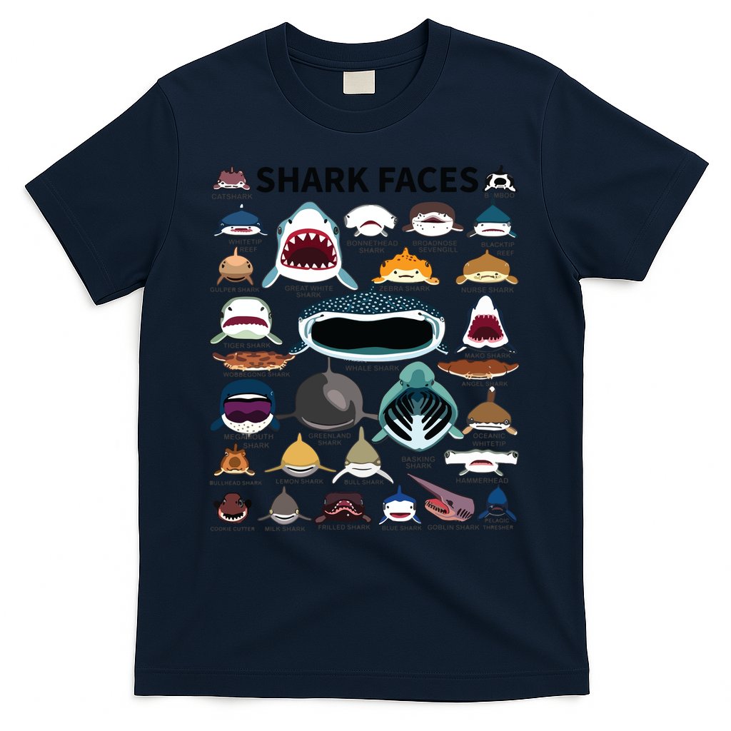 Shark Faces Type Of Shark Shark Faces Of All Kinds T-Shirt Hoodie, Sweatshirt | CoreVibeTees.com