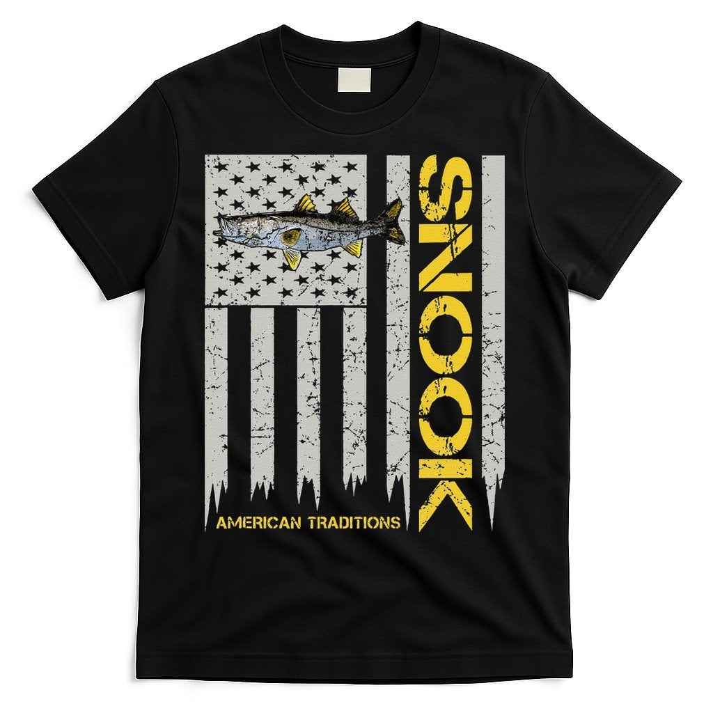 Snook Fisherman Vintage Style American Flag Snook Art Fish T-Shirt Hoodie, Sweatshirt | CoreVibeTees.com