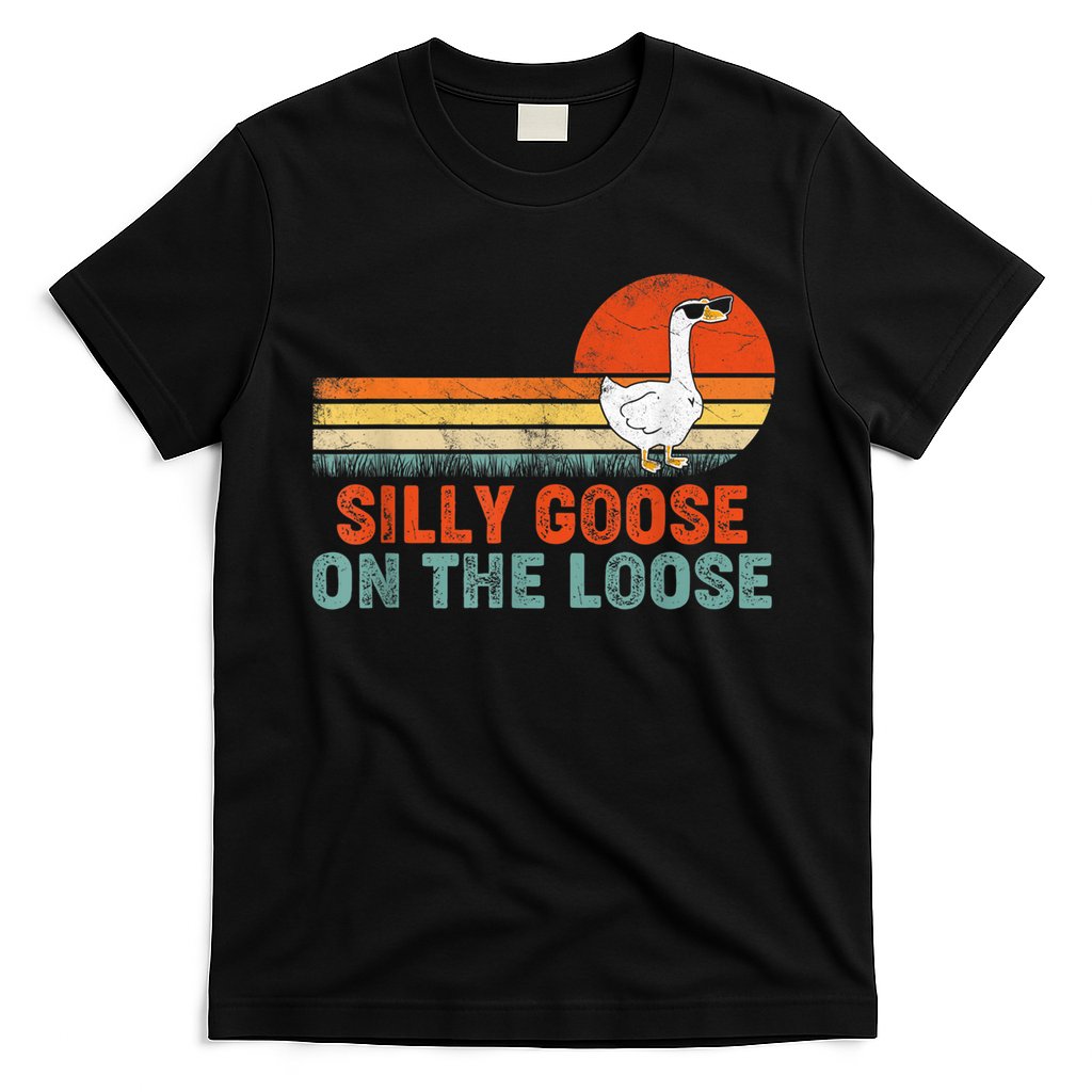 Silly Goose On The Loose Vintage Retro Sunset T-Shirt Hoodie, Sweatshirt | CoreVibeTees.com