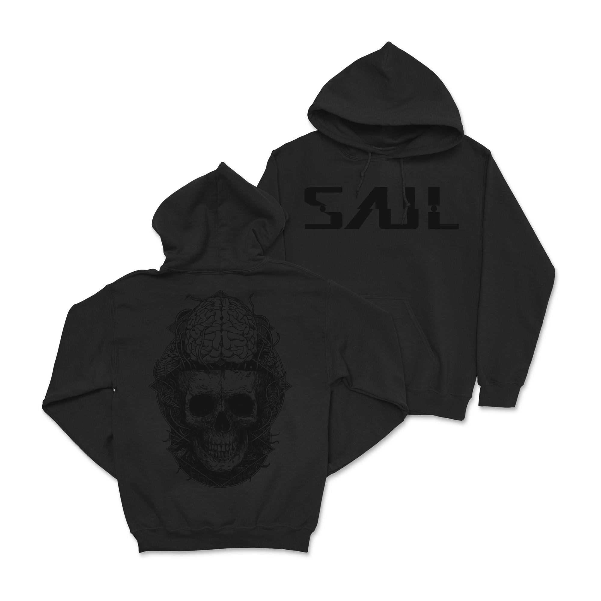 SAUL - Black on Black Hoodie T-Shirts, Sweatshirt | CoreVibeTees.com (Image 1)