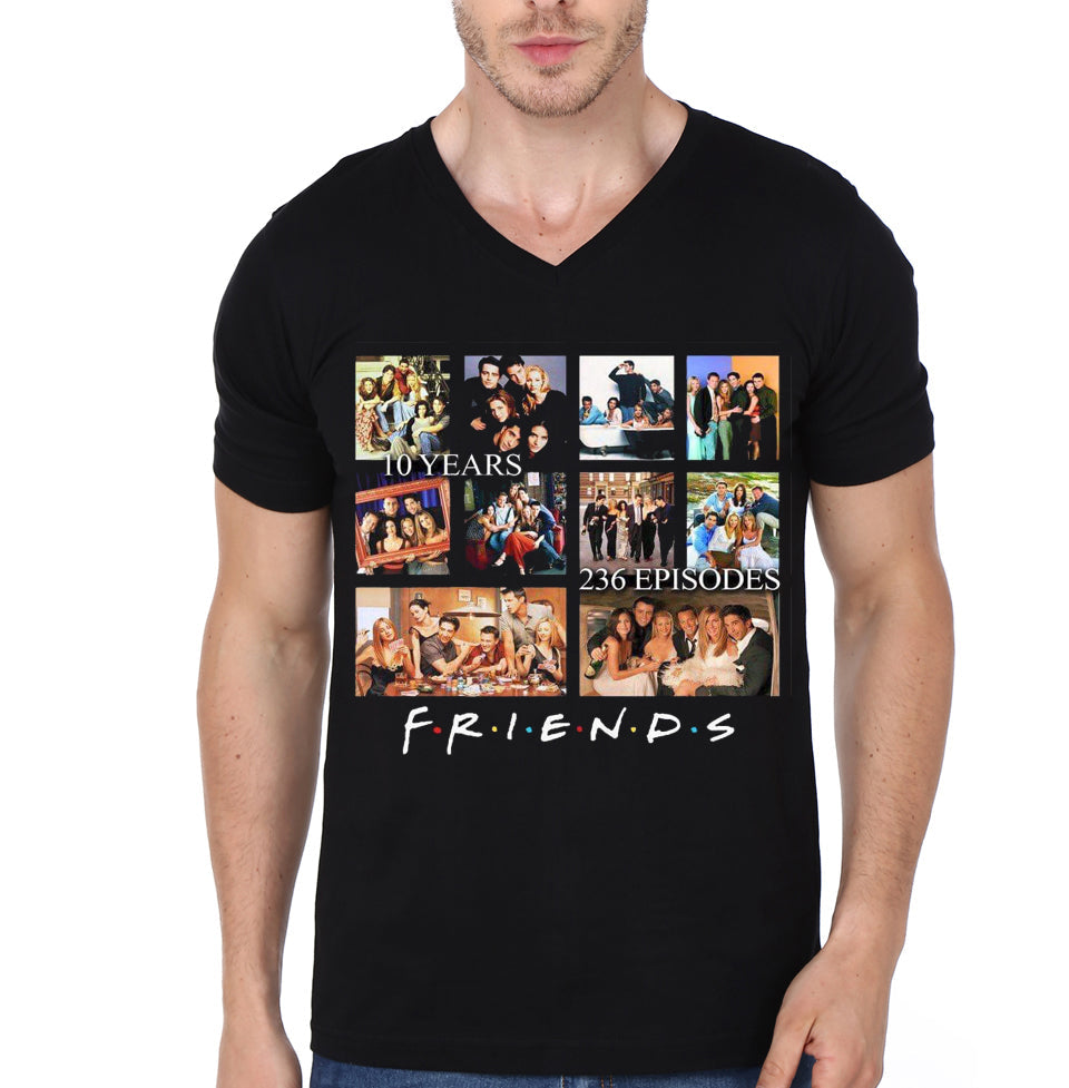 Friend Black V Neck Tee Hoodie, Sweatshirt | CoreVibeTees.com