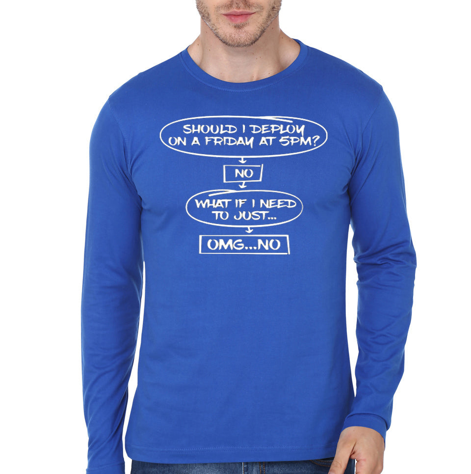 Should I Deploy On Friday Royal Blue Full  Sleeve T-Shirt Hoodie, Sweatshirt | CoreVibeTees.com