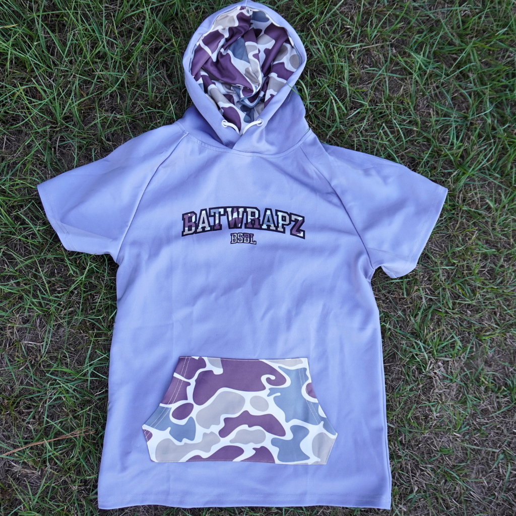 BatWrapz Duck Camo Short Sleeve Training Hoodie Youth - Gray T-Shirts, Sweatshirt | CoreVibeTees.com (Image 1)