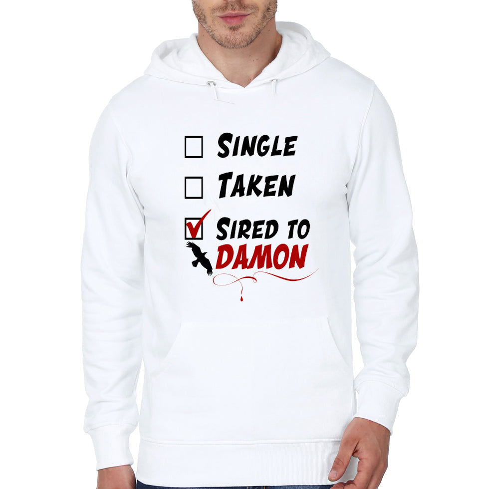 Sired To Damon white Hoodie T-Shirts, Sweatshirt | CoreVibeTees.com