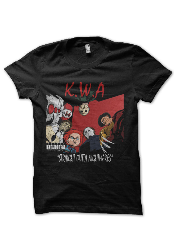 Straight Outta Nightmares Black Half Sleeve T-Shirt Hoodie, Sweatshirt | CoreVibeTees.com