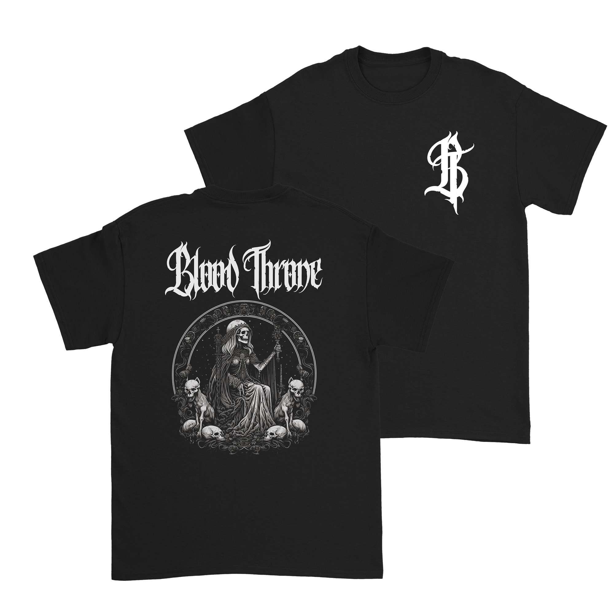 Blood Throne - Skeleton Woman T-Shirt Hoodie, Sweatshirt | CoreVibeTees.com (Image 1)