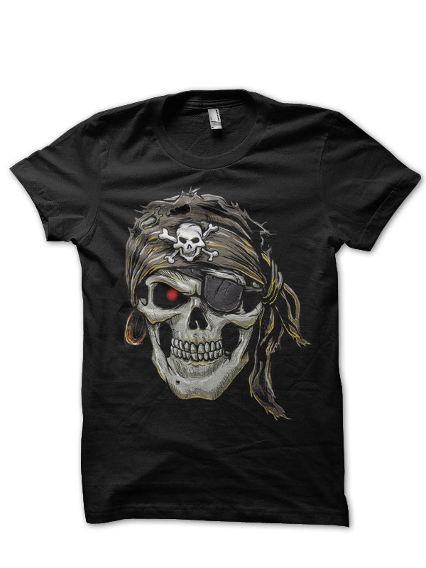 Skull Pirate Half Sleeve Black T-Shirt Hoodie, Sweatshirt | CoreVibeTees.com