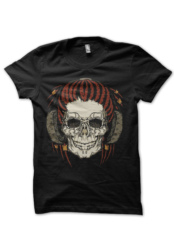 Skull Half Sleeve Black T-Shirt Style001 Hoodie, Sweatshirt | CoreVibeTees.com