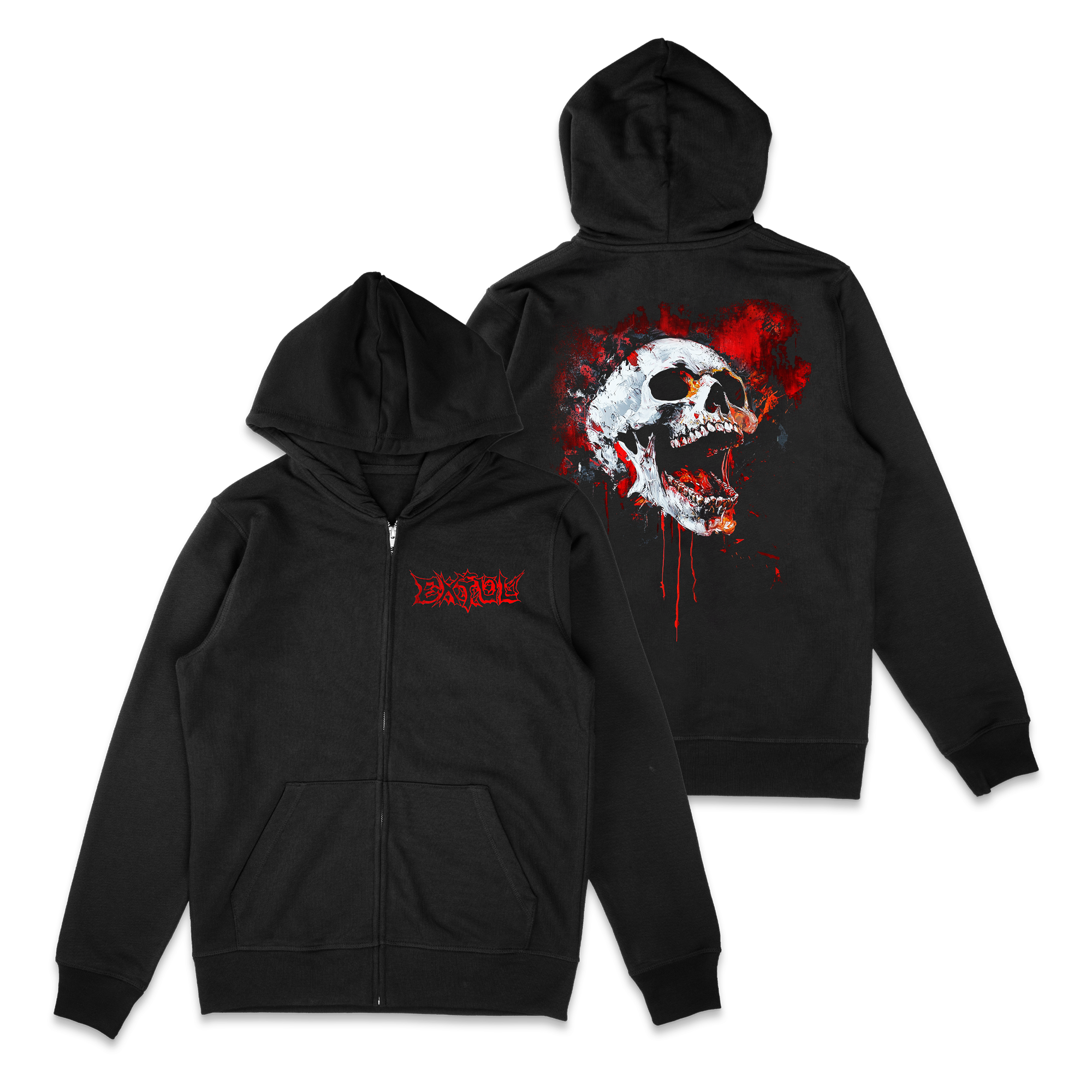 EXTOL - Skull Zip Hoodie T-Shirts, Sweatshirt | CoreVibeTees.com (Image 1)