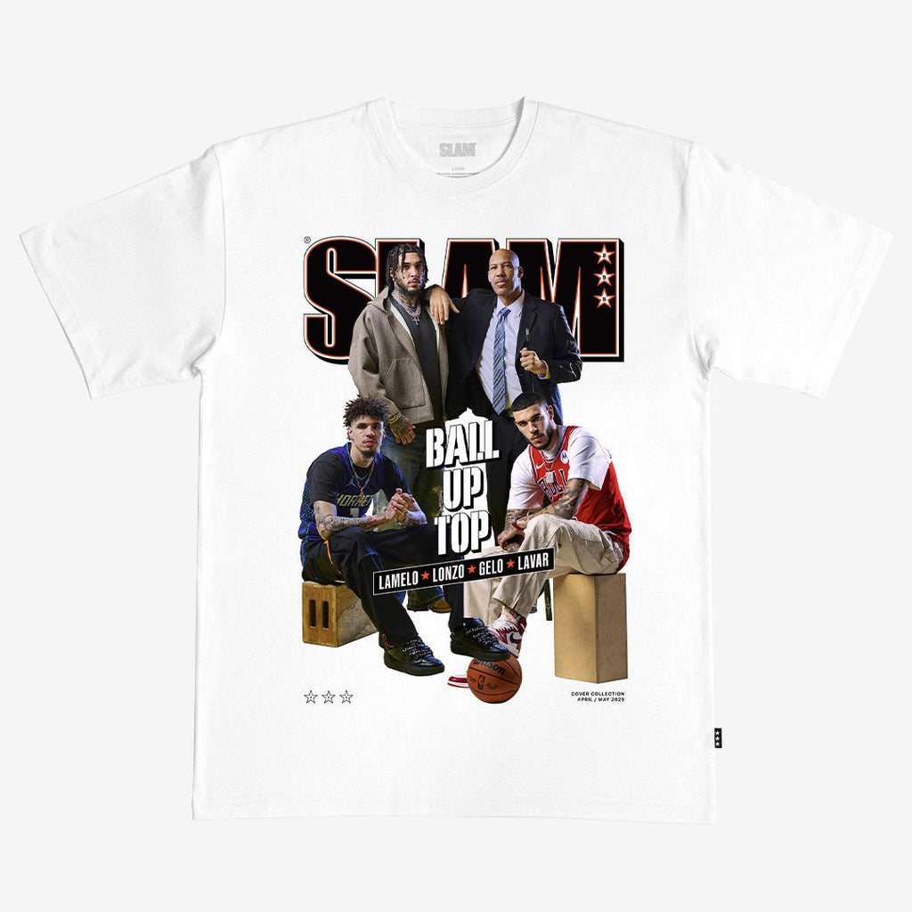 SLAM Cover Tee - LaMelo, Lonzo, LiAngelo, LaVar (SLAM 255) Hoodie, Sweatshirt | CoreVibeTees.com (Image 1)