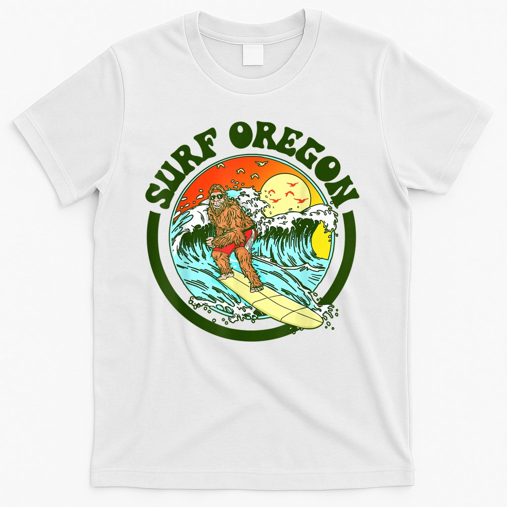 Surf Oregon! Surfing Bigfoot Funny Beach Sasquatch Surfer Shirt T-Shirt Hoodie, Sweatshirt | CoreVibeTees.com