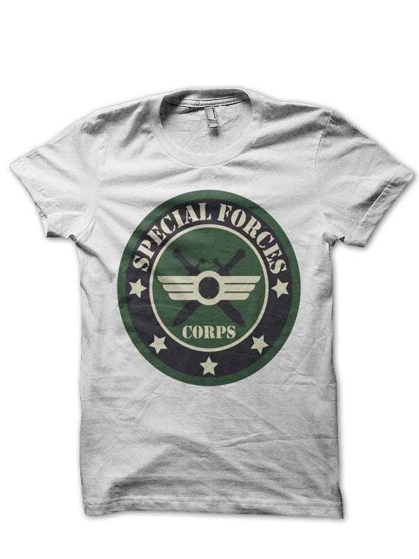 Special Forces Corps Half Sleeve White T-Shirt Hoodie, Sweatshirt | CoreVibeTees.com