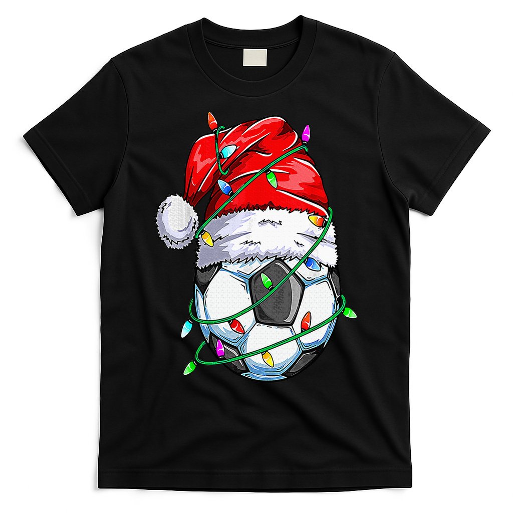 Santa Soccer Ball Sports Design Christmas Soccer Player T-Shirt Hoodie, Sweatshirt | CoreVibeTees.com