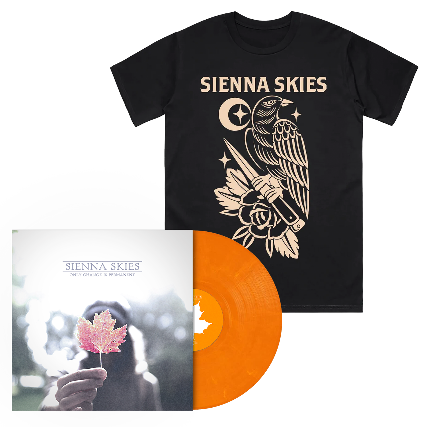 Only Change Is Permanent EP (Orange Vinyl) + Crow Tee Hoodie, Sweatshirt | CoreVibeTees.com
