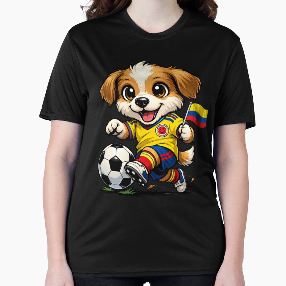 Adorable Colombian Soccer Dog Puppy Footballer by Tsugraf Designs