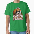 Weekend Football Sleeping Capybara Soccer Fan Funny Sports T-Shirt by BlackShopps
