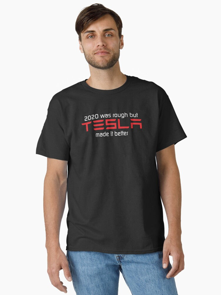 Téslá Model X 2020 Was Rough Téslá Made It Better Retro Tee Summer Graphic Élon Músk For Men - Hot Trending Tee... (Image 1)
