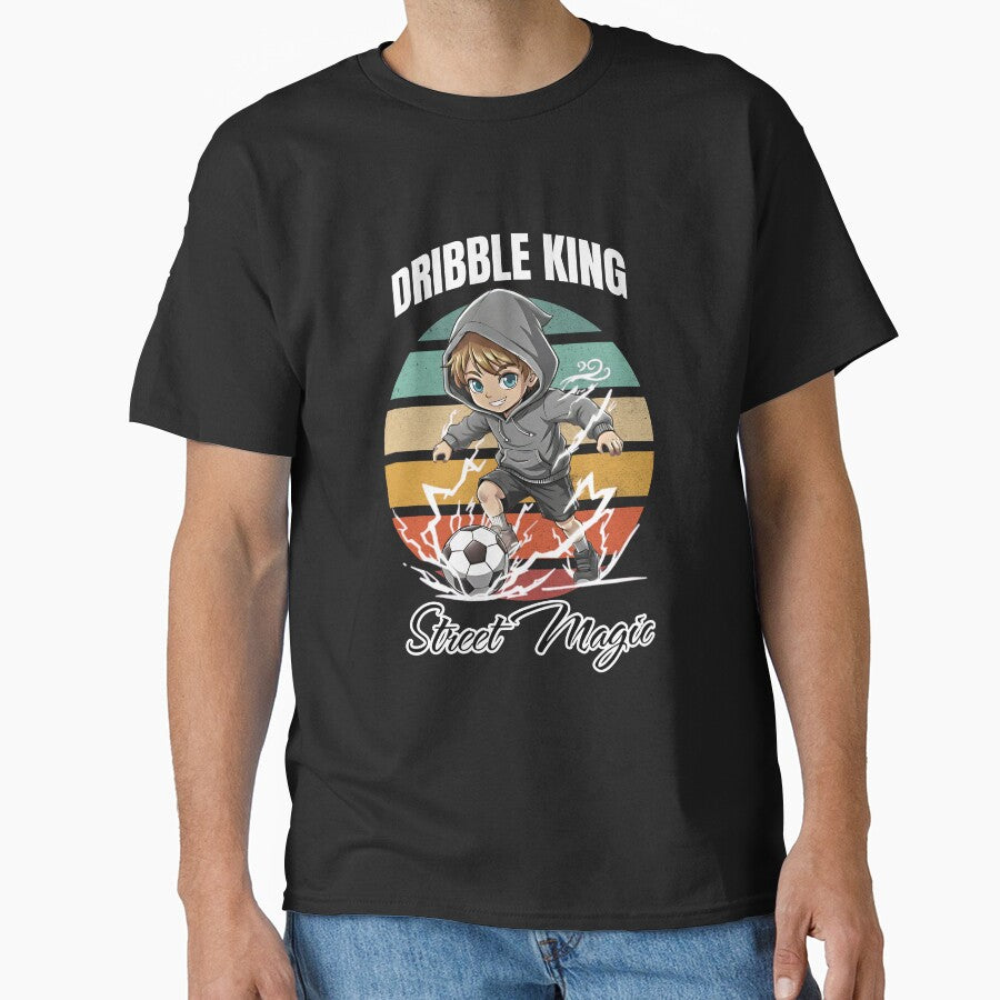 Title: Street Magic – Retro Soccer Kid Hoodie Design by FreshPixelArt
