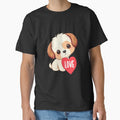 Cute Dog With Red Heart Love Valentines Day for Dog Lover by Vexel Studio