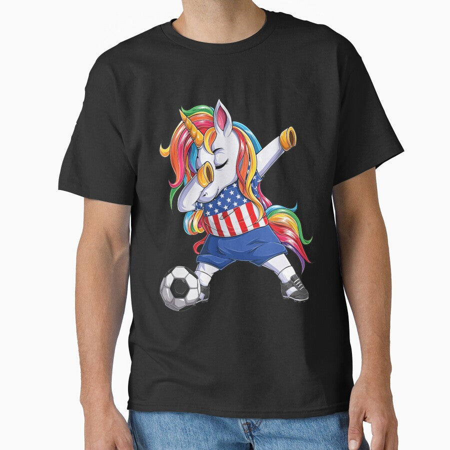 Dab Unicorn United States Football Soccer Jersey US Flag Kid by nonstopnightlif