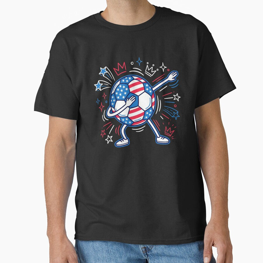 Dabbing Soccer Player T-Shirt for Boys & Men, American Sports Tee, Fun Dabbing Soccer T-Shirt for Boys, Men Women, Sports Enthusiast Wear by humex