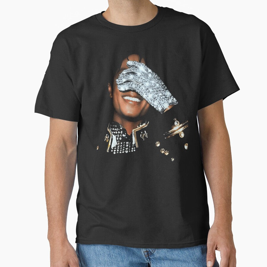 Shiny Glove Dance Icon Retro Pop Performer Sparkle Aesthetic Classic T-Shirt by batrisyaw
