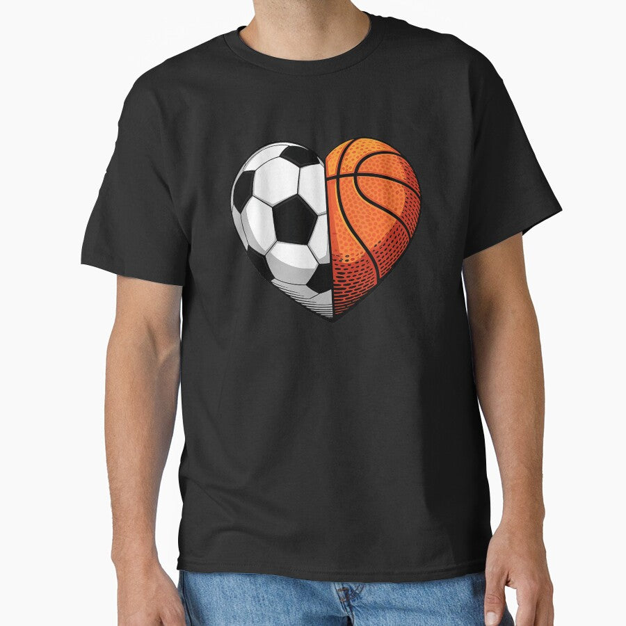 Soccer and Basketball Heart Illustration for Multi Sport Fans and Athletes by allistermariam