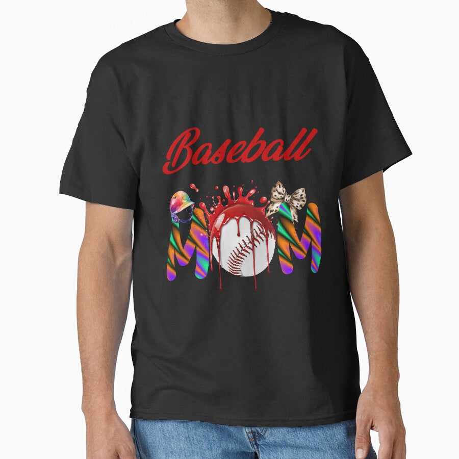 Baseball Mom colorful lettering - the new season starts Classic T-Shirt Hoodie, Sweatshirt | CoreVibeTees.com
