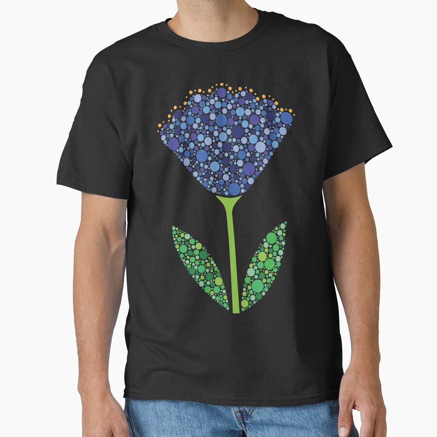 Blue Scallop Dot Flower Classic T-Shirt Hoodie, Sweatshirt | CoreVibeTees.com