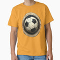 Football is life vintage soccer ball emblem distressed aged badge retro football crest sports art by icemanphotos