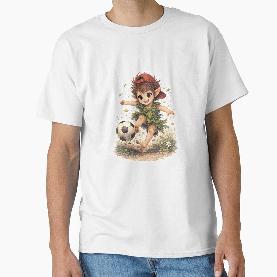 Forest Kid Playing Soccer Fantasy Character – Little Whimsy Friends by MixArtStudio77