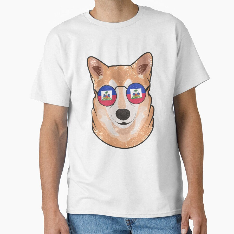 Vintage Patriotic Shiba Inu Haitian Flag by feether-store