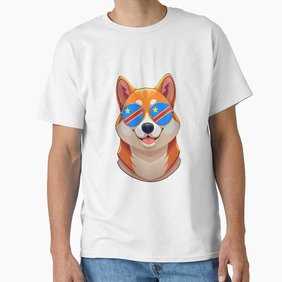 Vintage Patriotic Shiba Inu Congolese Flag by DreamBrushy