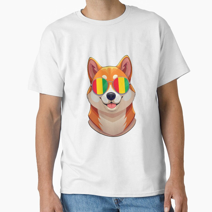 Vintage Patriotic Shiba Inu Guinean Flag by DreamBrushy