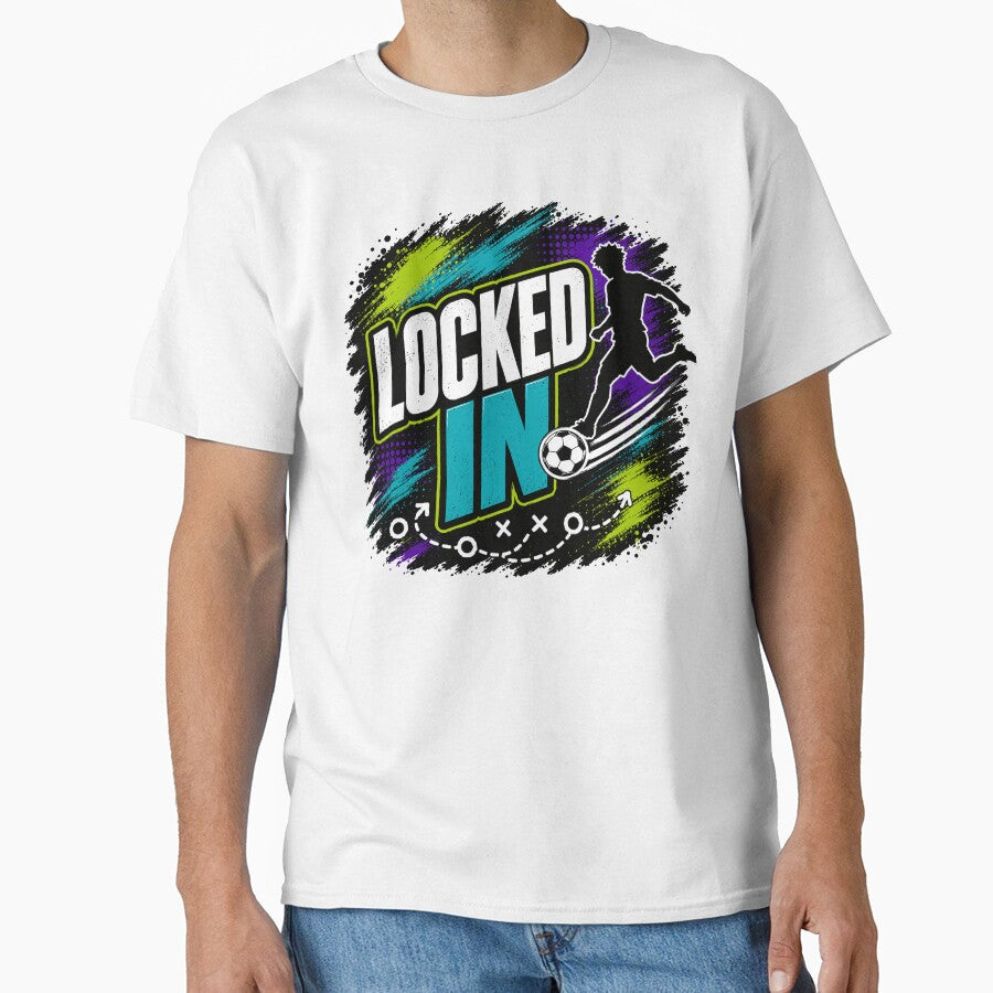 Locked In Soccer Grunge Graphic Tee by Electric Penny Studio