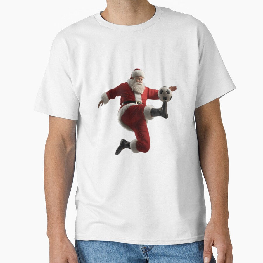 Santa Soccer Bicycle Kick Santa Claus Funny Xmas Sport Gifts by Thread&Fable