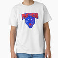 Panther Blue Red Sports Team Art Logo by 67prints