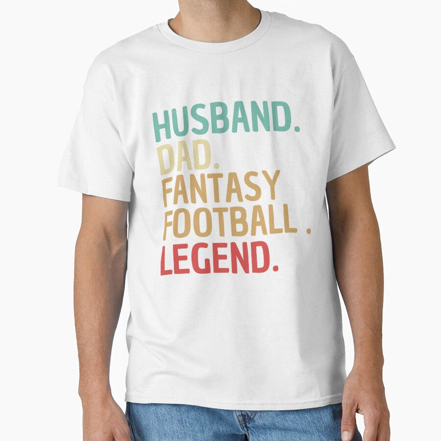 Husband Dad Fantasy Football Legend Funny Men Retro Diy Men by FunkyFusionArt