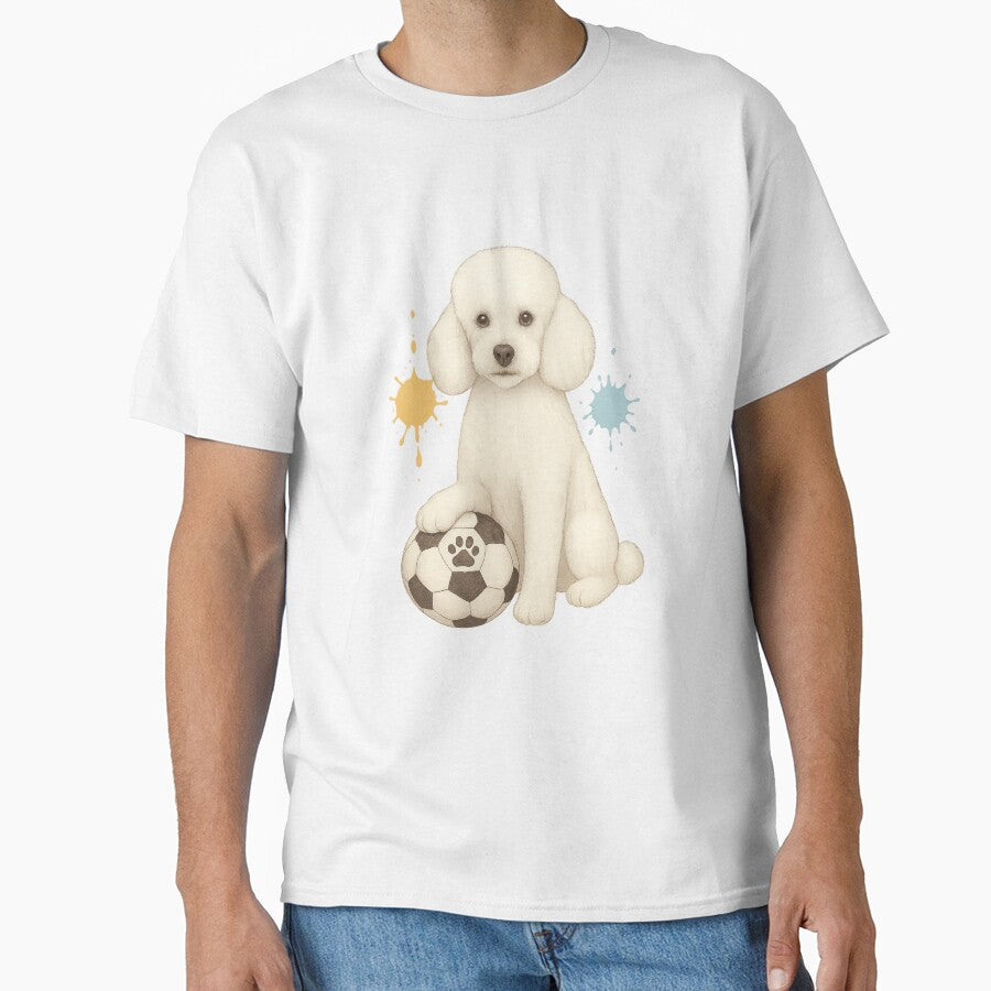White Poodle with soccer ball by Idelab-11
